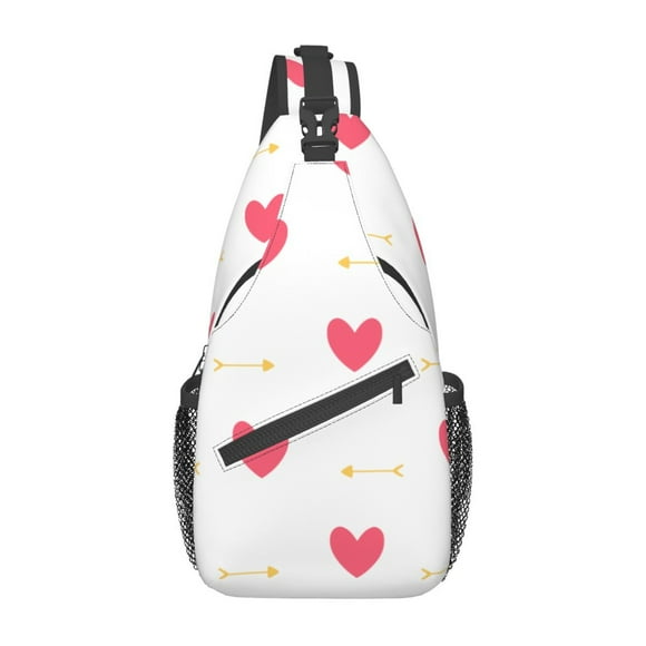 ZICANCN Heart Arrow Love Crossbody Sling Bag for Men Women - Casual Shoulder Backpacks for Travel Sport Climbing Runners Daypack