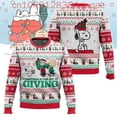 thumbnail image 5 of Suéteres feos navideños con dibujos animados de Snoopy Suéteres feos navideños con estampado 3D de Charlie Brown Suéteres casuales de moda para hombres y mujeres, 5 of 5