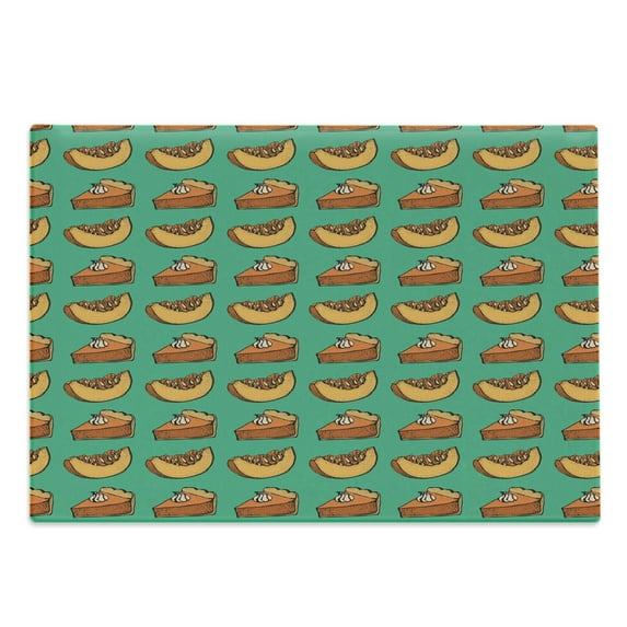 Pumpkin Cutting Board, Graphic Image of Sketchy Repeating Pie Slices Thanksgiving Day, Decorative Tempered Glass Cutting and Serving Board, in 3 Sizes, by Ambesonne
