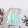 thumbnail image 3 of HomeGardon Girls Dress,Dresses for Girl 1-4 Years Summer Baby and Toddler Princess Striped Cotton Short Sleeve Dress Children's Dress,1Y-4Y, 3 of 3