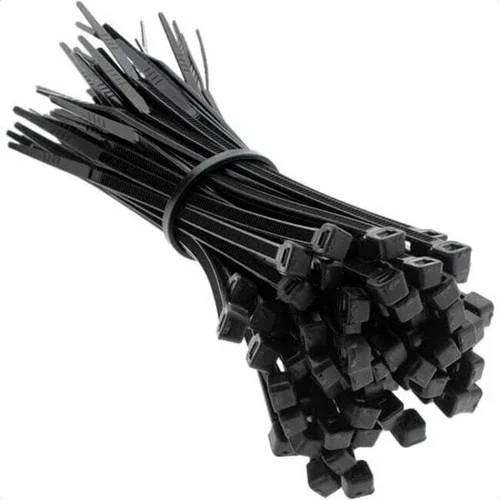 100 Bulk~8" Black Cable Zip Ties Heavy Duty Uv Resistant Ul 6/6 Nylon
