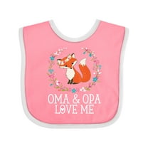 Inktastic Oma and Opa Love Me Girls Cute Fox Girls Baby Bib