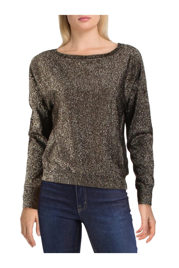 BY GRAHAM & SPENCER Womens Abril Ribbed Trim Sweatshirt Black XS