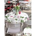 thumbnail image 4 of Outdoor Tablecloth with Umbrella Hole and Zipper, St. Patrick's Day Round Table Cloth 60 Inch Waterproof Tablecloth, Green Lucky Shamrocks Floral Plants Picnic Table Cover for Patio Camping, 4 of 7