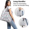 thumbnail image 2 of 5 Pack Foldable Shopping Bag,Light Blue Christmas Snowman and Tree Pattern Reusable Grocery Bags with Pockets,Large Reusable Tote Bags with Handles Waterproof & Lightweight, 2 of 6