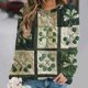 thumbnail image 5 of Xuyuer St. Patrick's Day Round Neck Sweatshirt for Women Lucky Shamrock Long Sleeve Shirt Ireland Gift Clover Print Fit Casual Pullover Fashion Loose Tops, 5 of 5