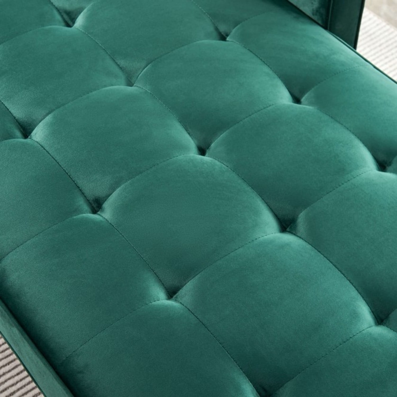 Gewnee Mid-Century Modern Velvet Chaise Lounge with Pillow - For Bedroom, Living Room