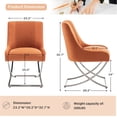 thumbnail image 3 of SEYNAR Modern Velvet Dining Chairs Set of 4 with Metal Frame Legs and Back Pull(Orange), 3 of 6