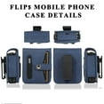 thumbnail image 5 of TECH CIRCLE Wallet Case for Samsung Galaxy Z Flip 5 Flexible Clip Card Slots Flip Case with Pen Stylus, Skin-Feel PU Leather Magnetic Snap Shockproof Full Protection Cover, Blue, 5 of 10