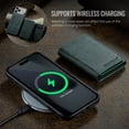 thumbnail image 6 of Compatible with Magsafe for iPhone 17 Pro Wallet Case Magnetic Card Holder, RFID Blocking 2 in 1 Detachable Kickstand Shockproof Phone Cover for Women Men, for iPhone 17 Pro, Green, 6 of 7