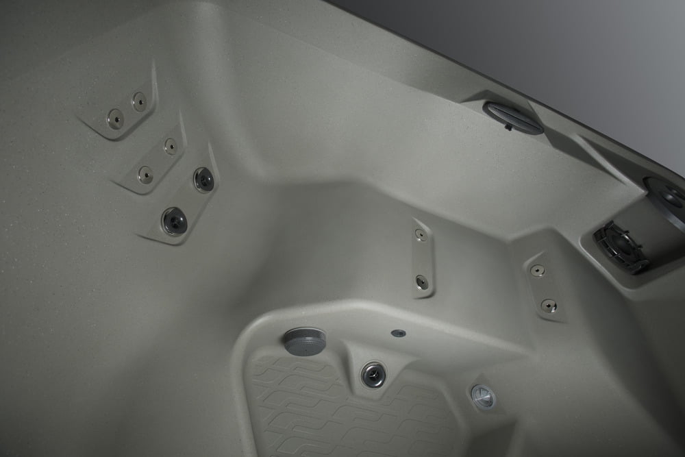 All New 2025 HydroLuxe IBIZA Taupe/Charcoal Hot Tub - 4-Person, 25 Jets, Convertible 110v/220v