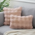 thumbnail image 2 of REGALWOVEN 1 Pc Faux Fur Cozy Decorative Throw Pillow Case Luxury Soft Modern Plush Pillowcase Light Pink 18" x 18", 2 of 7