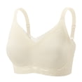 thumbnail image 2 of TARIENDY Plus Size Bra for Big Bust Women Wireless Seamless Bras Comfort Full Coverage Mesh Bralette Push Up Everyday Bra Adjustable Straps Bralettes Gold XL, 2 of 8