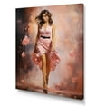 thumbnail image 2 of Designart "Glamour Woman with High Heels in Pink IV" Fashion Canvas Wall Art - Glam Pink Woman Entryway Wall Art, 2 of 6
