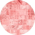 thumbnail image 1 of Ahgly Company Indoor Round Patchwork Red Transitional Area Rugs, 4' Round, 1 of 4