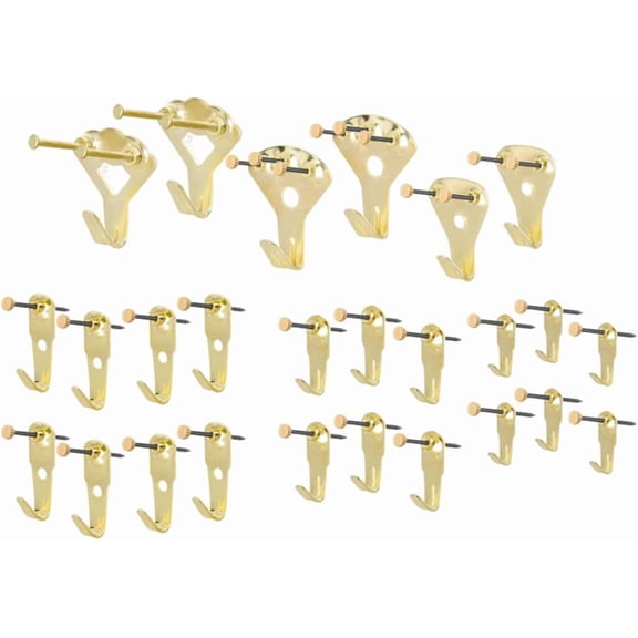 30 Pieces Picture Hangers Picture Hanging Kit for Drywall Hanging Solutions Picture with Nails Hardwall Home Iron Material Suitable for Photos, Paintings, Wall Clocks