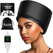 Uarter Hooded Hair Dryer Heat Cap Hair Care Deep Conditioning Thermal Steamer Cap for Home, with Temperature Control and timer - Black