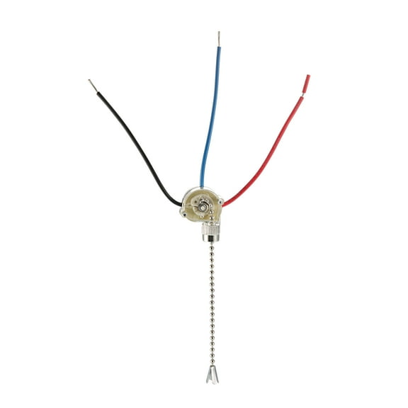 Uxcell 3 Way Fan Light Switch with Brushed Nickel Pull Chain Pendant