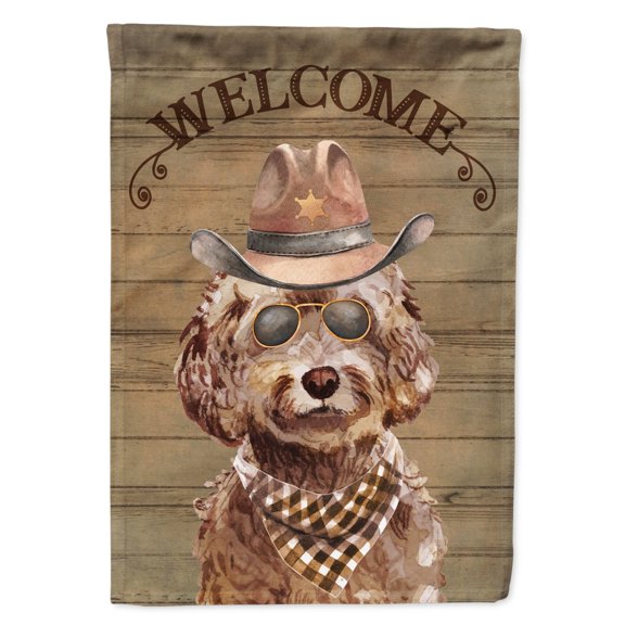 Carolines Treasures CK6295CHF Brown Cockapoo Country Dog Flag Canvas House Size  Large multicolor