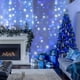 thumbnail image 2 of Curtain Lights with Remote, 10x10ft Blue and White Christmas Lights Outdoor, 8 Modes Hanging String Lights for Bedroom Party Window,, 2 of 8