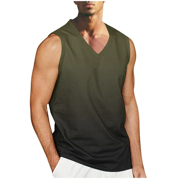 Mqqzkk Plus Size Tank Top For Men Sleeveless Gym Tank Top Workout Bodybuilding Muscle T Shirts Lightweight Summer Running Tees