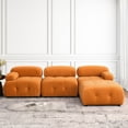 thumbnail image 4 of Modular Sectional Sofa, Button Thick Tufted Designed and DIY Combination, L Shaped Sleeper Couch with Reversible Ottoman, Orange Velvet, 4 of 9