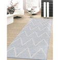 thumbnail image 1 of Tapis de Zone en Coton Tissé à la Main 5 x 8 Pi. Collection Simplicity Aqua, Ivoire, 1 of 1