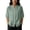 #0076-Green, variant on Linen Tops for Women Mandarin Collar Half Sleeve Floral Embroidered Stripe Womens Tops Relaxed Fit Lightweight Womens Shirts for Women