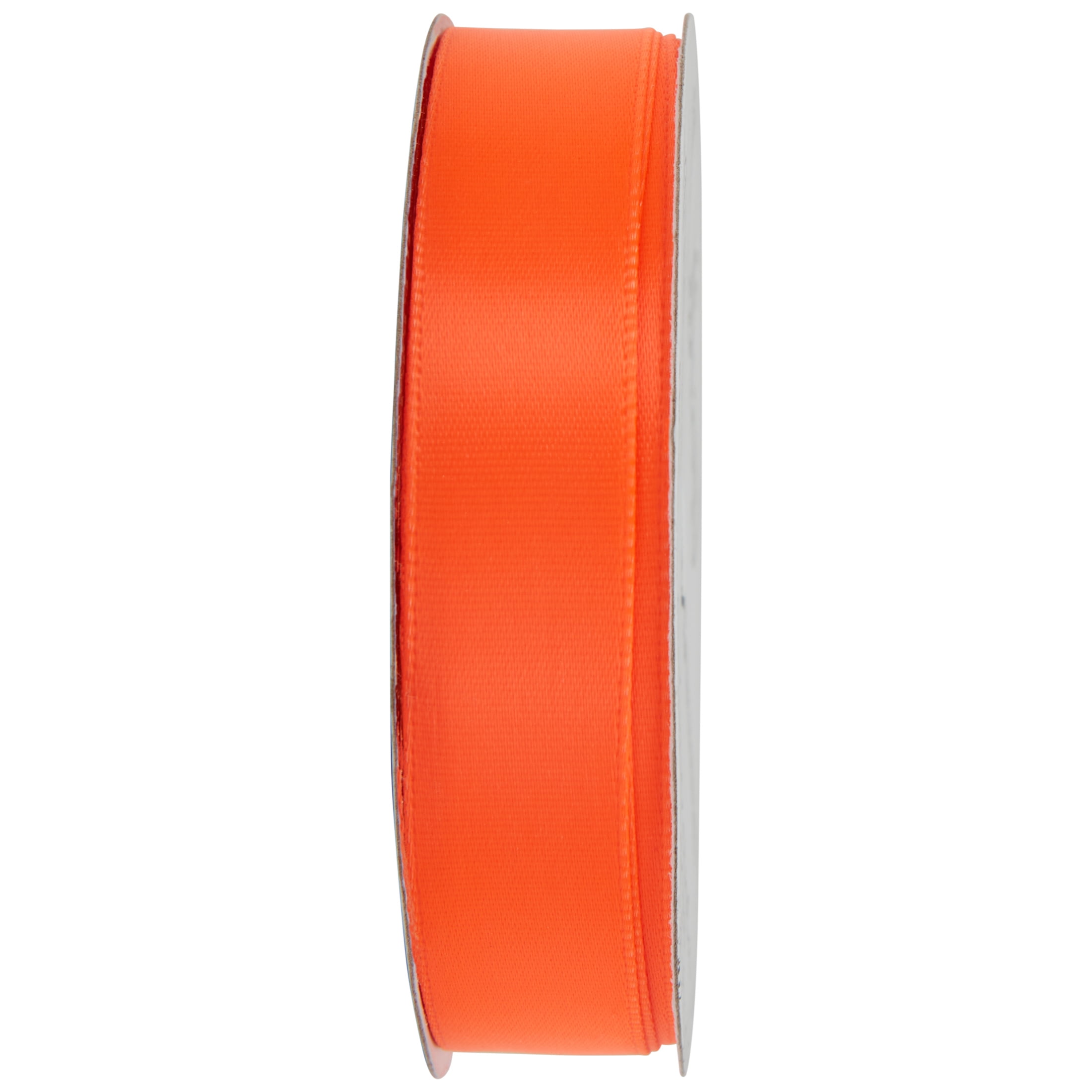 (4 pack) Offray Ribbon, Neon Orange 5/8 inch Single Face Satin Polyester Ribbon, 18 feet