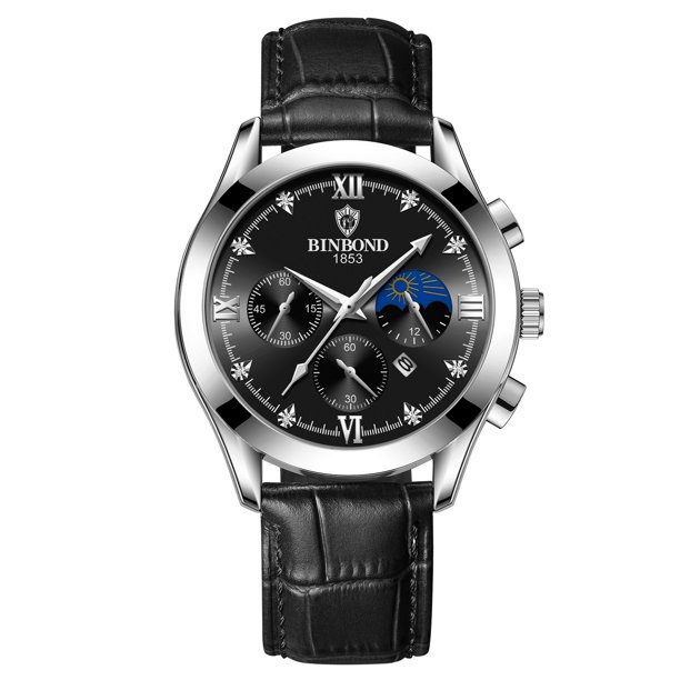 Reloj de cuarzo deportivo de cuero genuino de estilo coreano a la moda para hombre con calendario luminoso a prueba de agua para hombre