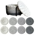 thumbnail image 4 of yilyih 8 Pcs Drink Coasters with Holder,4 Colors Absorbent Coasters for Drinks,Minimalist Cotton Woven Coaster Set for Home Decor Tabletop Protection Suitable for Kinds of Cups,4.3 Inches, 4 of 9