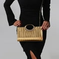 thumbnail image 5 of Jaucin Women's Glitter Embossed Evening Tote Bag Magnetic Top Handle Chain Shoulder Strap Clutch Wallet Wedding Clutch, 5 of 22