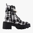 thumbnail image 6 of Betsey Johnson Jonnie Women's Boots Black/White Plaid Size 6.5 M, 6 of 8