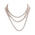 thumbnail image 1 of UDIYO Faux Pearl Necklace Charming Sleek Glass Cluster Long Simulated Pearl Necklace for Anniversary, 1 of 7