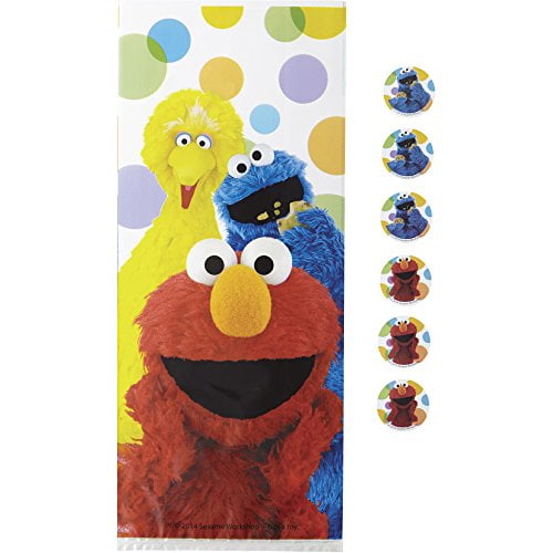 10 PC SESAME STREET PARTY BIRTHDAY LOOT BAGS 10 CHARACTERS 