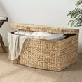 thumbnail image 2 of Ludmilla Rectangular Curve Water Hyacinth Woven Wicker Trunk with Handles - 26" x 19" x 14" - Natural Brown - For Clothes, Toys, Magazines and Book Storage, 2 of 5