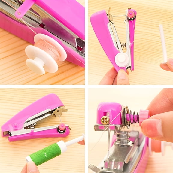 FACEGA Mini Handheld Manual Sewing Machine Multi-functional Portable Household Cordless Stitching Machine Color Random