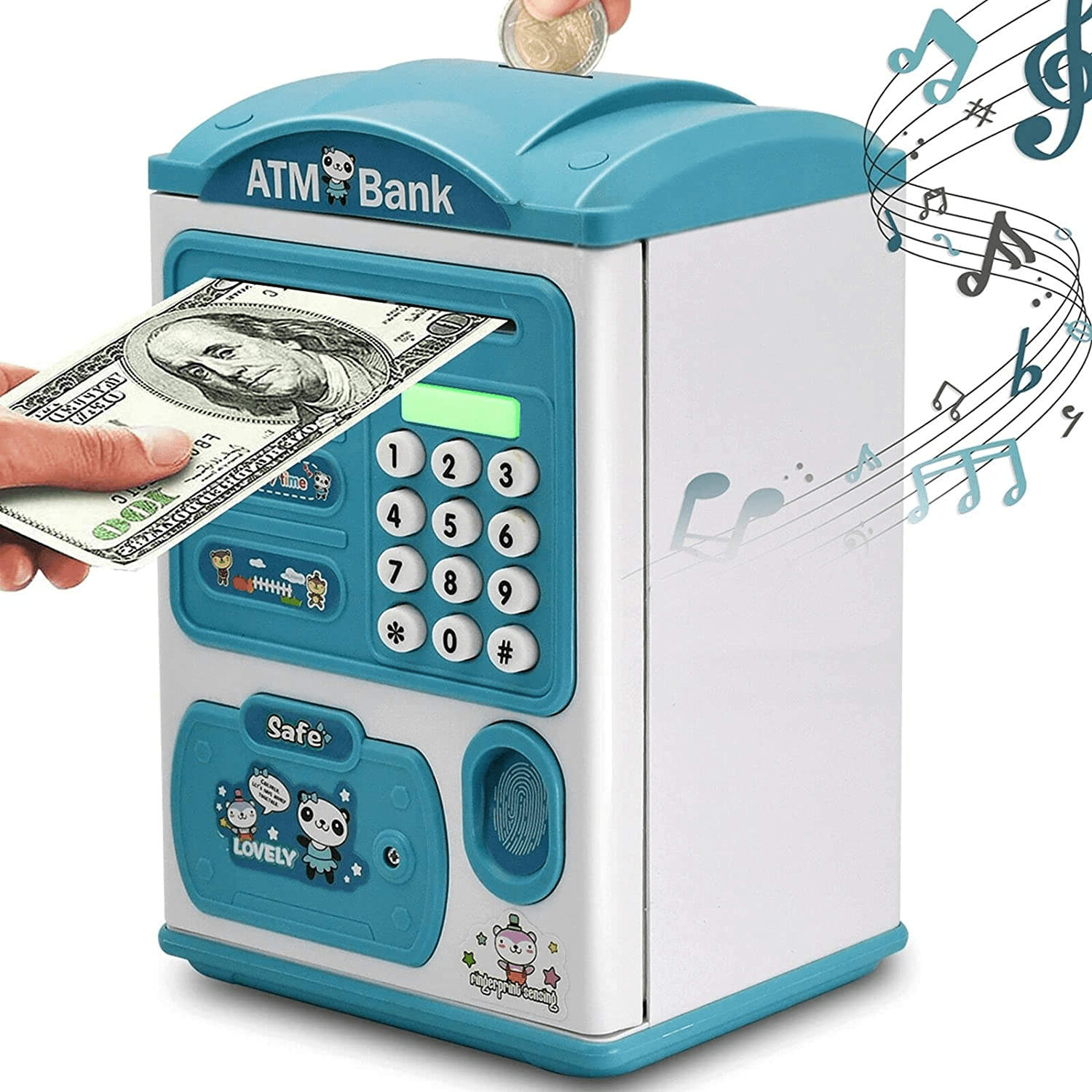 Oenbopo Electronic Piggy Bank, Mini Bank Password Saving ATM Money Box