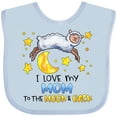thumbnail image 3 of Inktastic I Love My Mom to the Moon and Back Cute Sheep Boys or Girls Baby Bib, 3 of 4