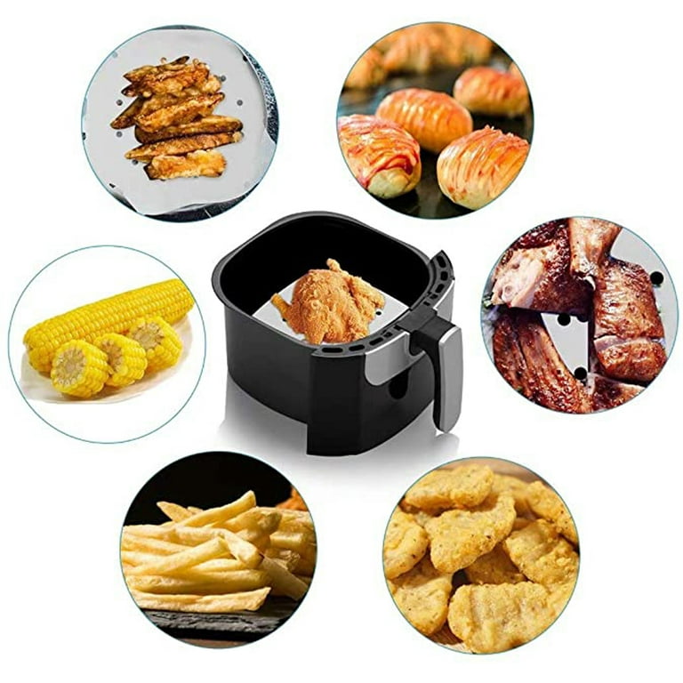 300 Sheets Air Fryer Paper, Baking Sheets, Perforated Square Air Fryer  Steamer Parchment Liner, Air Fryer Parchment Paper, No Burn, Easy Clean 