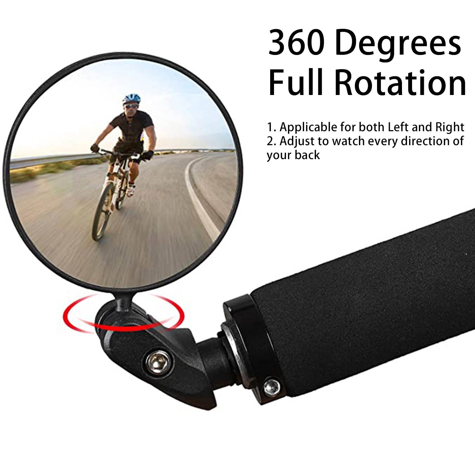 Bar End Bike Mirrors，360°Adjustable Rotatable Handlebar