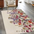 thumbnail image 3 of Watercolor Floral 3'x5' Washable Rug, Spring Daisy Lily Lavender Garden Beige Non-Slip Area Rugs for Entryway Kitchen Classroom, StainResistant Dorm Throw Carpet, Low Pile Soft Indoor Floor Mat, 3 of 9