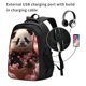 thumbnail image 2 of Easygdp Cute Cloud Panda Mochila para Laptop de Viaje con Puerto USB, Mochila para Laptop con Puerto de Carga USB para Mujeres y Hombres, 2 of 7