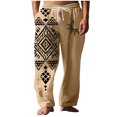 thumbnail image 2 of Pantalones largos para hombre, cintura elástica, transpirables, cómodos, suaves, informales, de playa, de poliéster., 2 of 5