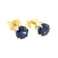 thumbnail image 2 of 10k Yellow Gold Genuine Blue Sapphire 4mm Round Stud Earrings, 2 of 2