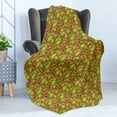 thumbnail image 4 of Venus Flytrap Soft Flannel Fleece Throw Blanket, Carnivorous Plantation Botanical Themed Print, Cozy Plush for Indoor and Outdoor Use, 50" x 70", Apple Green Dark Coral, by Ambesonne, 4 of 5
