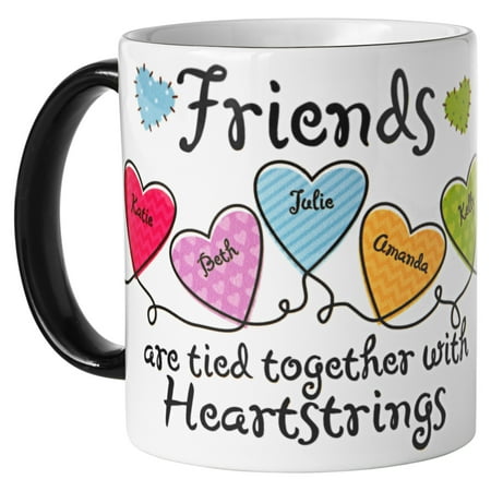 Personalized Friends Heartstrings Coffee Mug -11oz-Available for Sisters or (Personalised Best Friend Mugs)