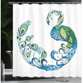 thumbnail image 4 of Ambesonne Summer Shower Curtain, Colorful Peacock Tropic, 69"Wx84"L, Blue Green Pink, 4 of 5