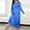 Blue, variant on QUNYINEY Plus Size Nightgowns for Women Long Sleeve Blue Plus Size Sleep Dress Long Crew Neck Comfy Womens Sleepwear