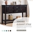 thumbnail image 3 of HICOMILA 48 Inch Solid Wood Sideboard Cabinet, Console Table with 2 Door Cabinets and Open Storage Shelf, Retro Buffet Server Storage Cabinet for Living Room Kitchen Dining Room, Espresso, 3 of 12